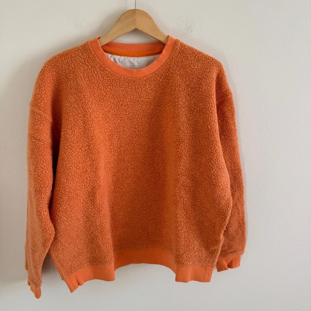 Outdoor Voices Orange Fleece Pullover XL - Picture 1 of 9